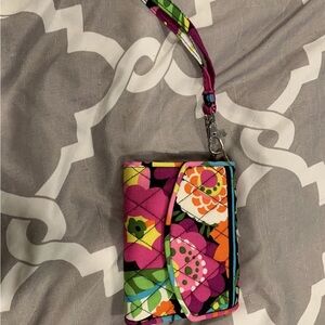 Vera Bradley Va Va Bloom phone Wristlet Wallet - Pink, Green, Black